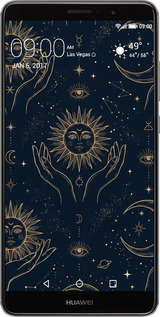 Силіконовий чехол Celestial Harmony: Sun & Moon Gold Mystic Pattern для Huawei Mate 9 - 6778u-425 изображение 