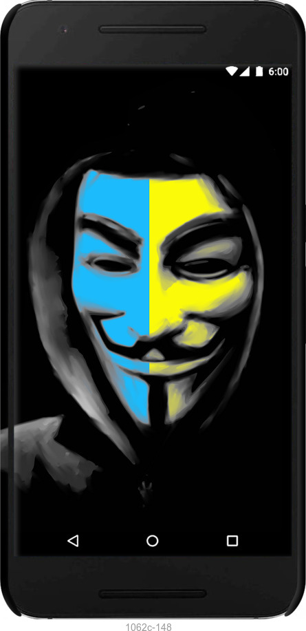 3D пластиковий глянцевий чехол Український анонімус для Huawei Nexus 6P - 1062c-148 изображение 