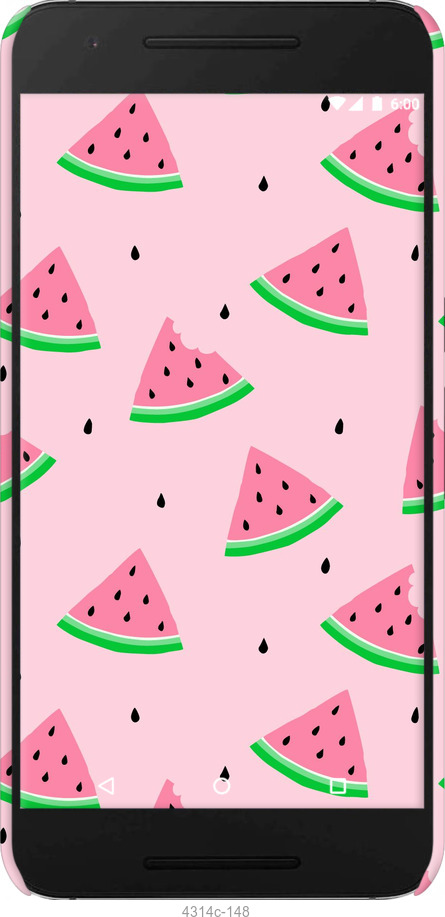 3D пластиковий глянцевий чехол Рожевий кавун для Huawei Nexus 6P - 4314c-148 изображение 