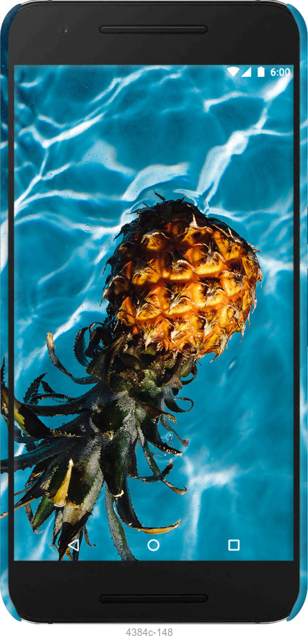 3D пластиковий глянцевий чехол Ананас на воді для Huawei Nexus 6P - 4384c-148 изображение 