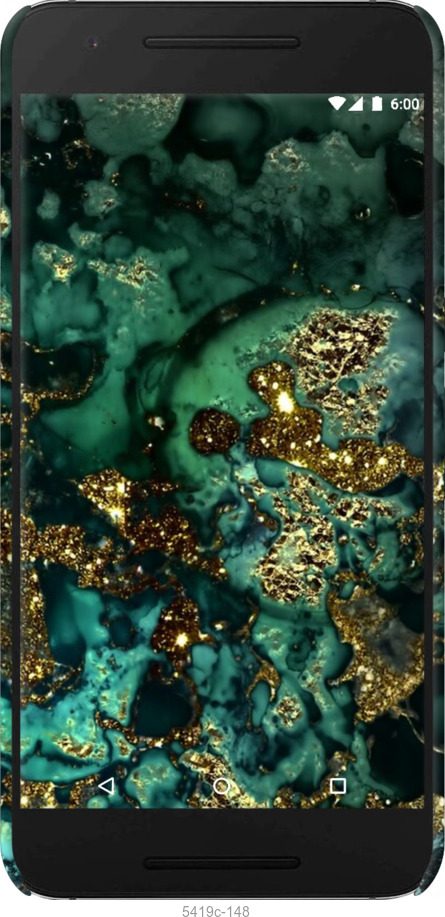 3D пластиковый глянцевый чехол Мрамор золото богатство для Huawei Nexus 6P - 5419c-148 изображение 