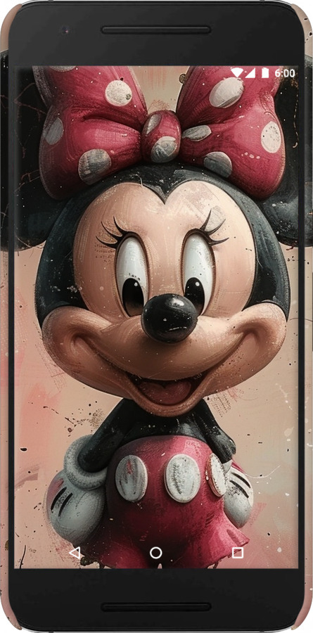 3D пластиковый глянцевый чехол Minnie Mouse для Huawei Nexus 6P - 6054c-148 изображение 
