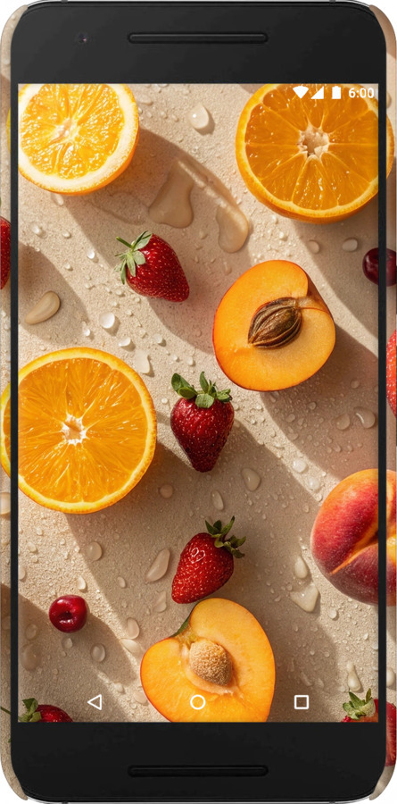 3D пластиковий глянцевий чехол Фрукти 3 для Huawei Nexus 6P - 6703c-148 изображение 