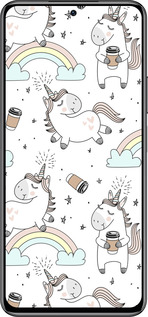 Силіконовий чехол Єдиноріг і кава для Huawei nova 12 SE /  nova 11 SE - 4661u-3730 изображение 