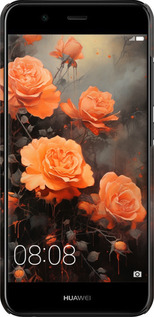 3D пластиковый матовый чехол Оранжевые розы для Huawei Nova 2 - 5944m-1021 изображение 