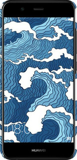 3D пластиковый матовый чехол Абстрактный рисунок морских волн для Huawei Nova 2 - 6538m-1021 изображение 
