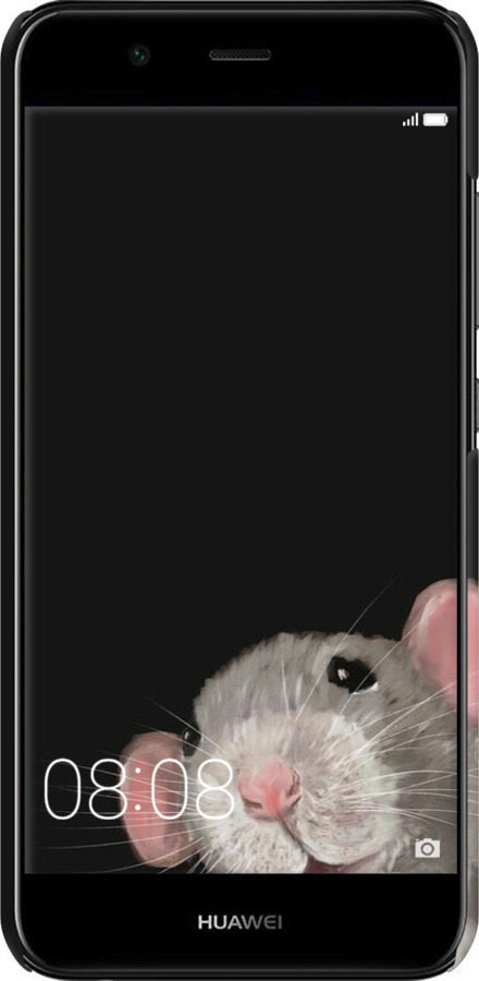 3D пластиковый матовый чехол The Peeking Rat для Huawei Nova 2 - 6442m-1021 изображение 