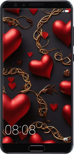 Силиконовый чехол Сердечки для Huawei Nova 2S - 5831u-1388 изображение 