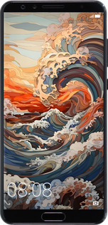 Силиконовый чехол Арт волны для Huawei Nova 2S - 6324u-1388 изображение 