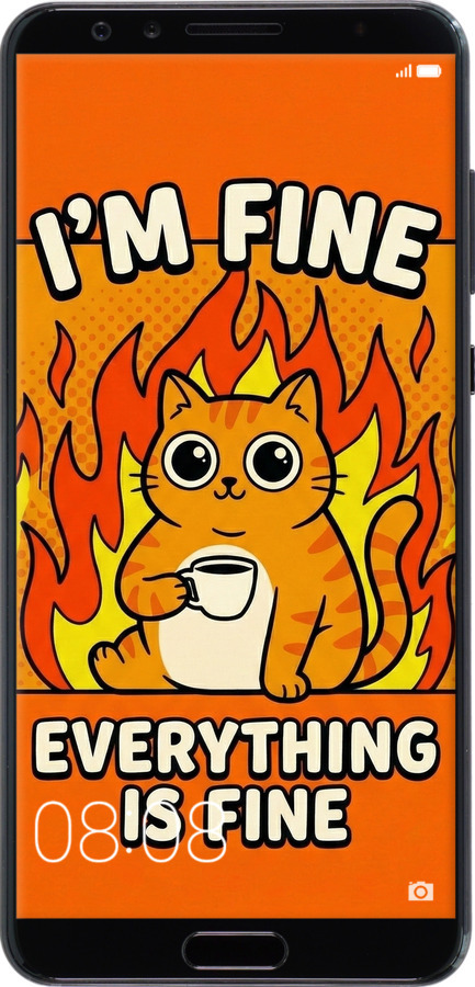 Силиконовый чехол Funny Cat для Huawei Nova 2S - 6786u-1388 изображение 