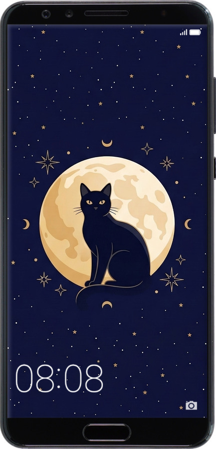 Силиконовый чехол Cute Cat Celestial/Witchy для Huawei Nova 2S - 6787u-1388 изображение 
