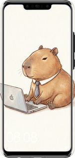 3D пластиковый матовый чехол Funny Capybara CEO Working для Huawei Nova 3 - 6777m-1535 изображение 