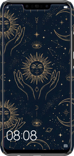 3D пластиковый матовый чехол Celestial Harmony: Sun & Moon Gold Mystic Pattern для Huawei Nova 3 - 6778m-1535 изображение 