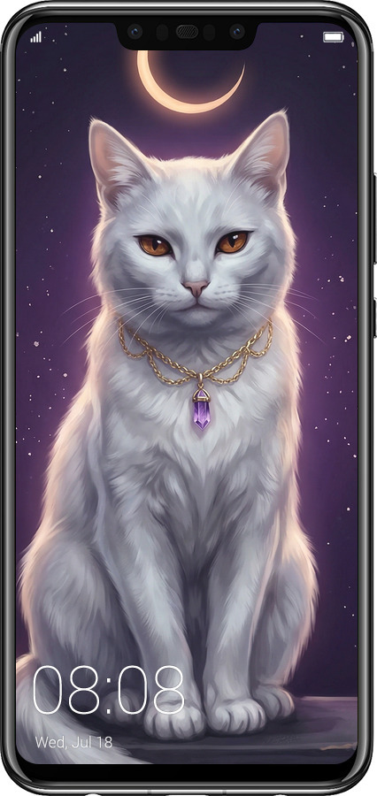 Силіконовий чехол Mystic White Cat Gothic Dark Purple Gold для Huawei Nova 3 - 6805u-1535 изображение 