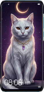 3D пластиковий матовий чехол Mystic White Cat Gothic Dark Purple Gold для Huawei Nova 4 - 6805m-1632 изображение 