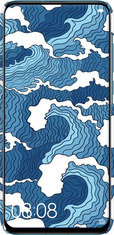 3D пластиковый матовый чехол Абстрактный рисунок морских волн для Huawei Nova 4 - 6538m-1632 изображение 