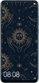 Силиконовый чехол Celestial Harmony: Sun & Moon Gold Mystic Pattern для Huawei Nova 4 - 6778u-1632 изображение 