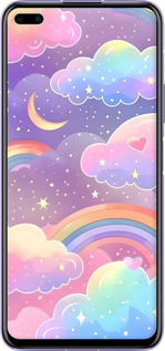 Силиконовый чехол Облака и радуга для Huawei Nova 6 - 6312u-1821 изображение 