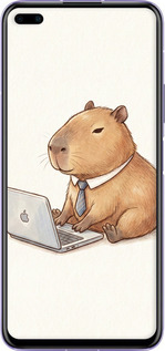 Силіконовий чехол Funny Capybara CEO Working для Huawei Nova 6 - 6777u-1821 изображение 