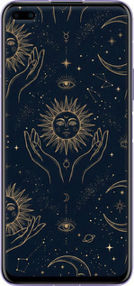 Силиконовый чехол Celestial Harmony: Sun & Moon Gold Mystic Pattern для Huawei Nova 6 - 6778u-1821 изображение 