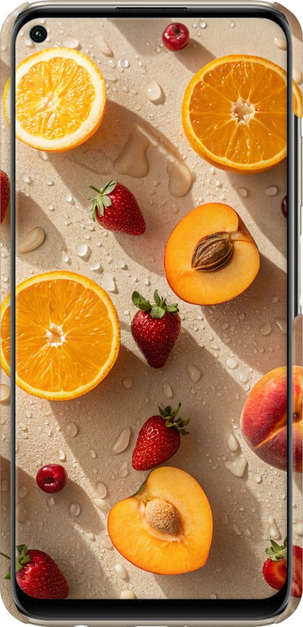 3D пластиковый матовый чехол Фрукты 3 для Huawei P40 Lite - 6703m-1887 изображение 