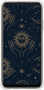 Силикон с усиленными углами чехол Celestial Harmony: Sun & Moon Gold Mystic Pattern для Huawei P40 Lite - 6778sp-1887 изображение 