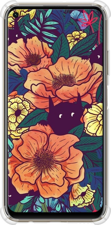 Силикон с усиленными углами чехол С изображением полевых цветов для Huawei P40 Lite - 6419sp-1887 изображение 