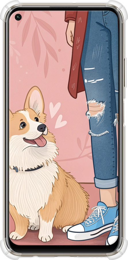 Силикон с усиленными углами чехол Корги 3 для Huawei P40 Lite - 6707sp-1887 изображение 