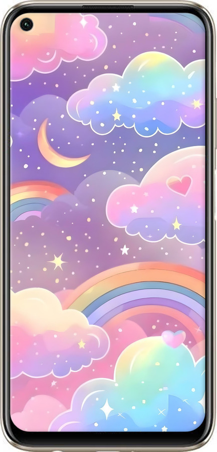 2D пластиковий чехол Хмари та веселка для Huawei P40 Lite - 6312t-1887 изображение 