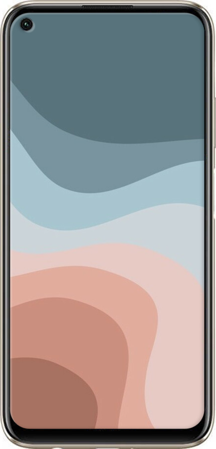 Силиконовый чехол С синими и розовыми волнами в стиле ретро для Huawei P40 Lite - 6532u-1887 изображение 