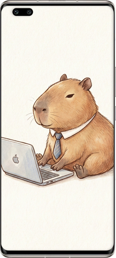 Силиконовый чехол Funny Capybara CEO Working для Huawei Nova 8 Pro - 6777u-2246 изображение 