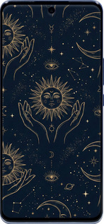 Силиконовый чехол Celestial Harmony: Sun & Moon Gold Mystic Pattern для Huawei Nova 9 - 6778u-2504 изображение 
