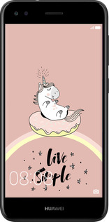TPU чехол Единорожка в пончике для Huawei Nova Lite 2017 - 4282b-1400 изображение 