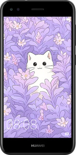 TPU чехол Котик в цветах для Huawei Nova Lite 2017 - 6390b-1400 изображение 