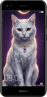 TPU чехол Mystic White Cat Gothic Dark Purple Gold для Huawei Nova Lite 2017 - 6805b-1400 изображение 