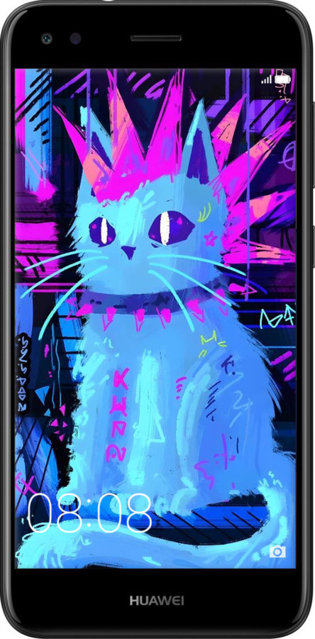 TPU чехол Кот панк для Huawei Nova Lite 2017 - 6311b-1400 изображение 