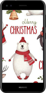 2D пластиковый чехол Merry Christmas для Huawei Nova Lite 2017 - 4106t-1400 изображение 