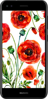 Силиконовый чехол Нарисованные маки для Huawei Nova Lite 2017 - 4278u-1400 изображение 