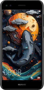 Силиконовый чехол Кит в космосе для Huawei P9 Lite mini - 6328u-1517 изображение 