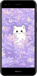 Силіконовий чехол Котик в цветах для Huawei Nova Lite 2017 - 6390u-1400 изображение 