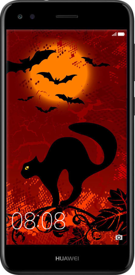 2D пластиковый чехол Чёрная кошка под луной для Huawei Nova Lite 2017 - 1190t-1400 изображение 