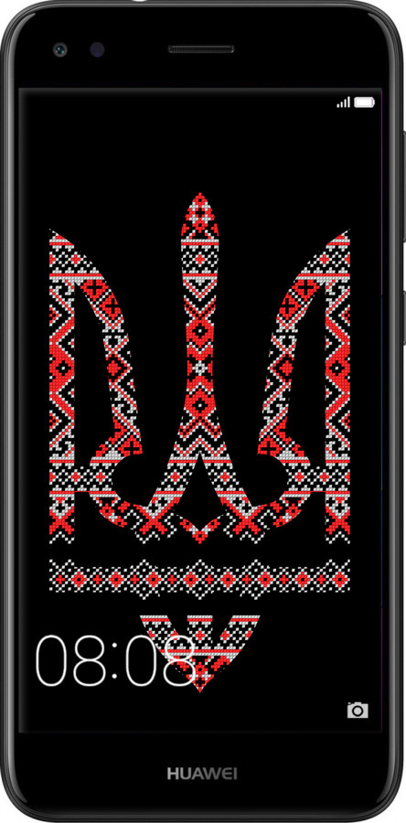 2D пластиковий чехол Герб - вишиванка на чорному фоні для Huawei Nova Lite 2017 - 1196t-1400 изображение 