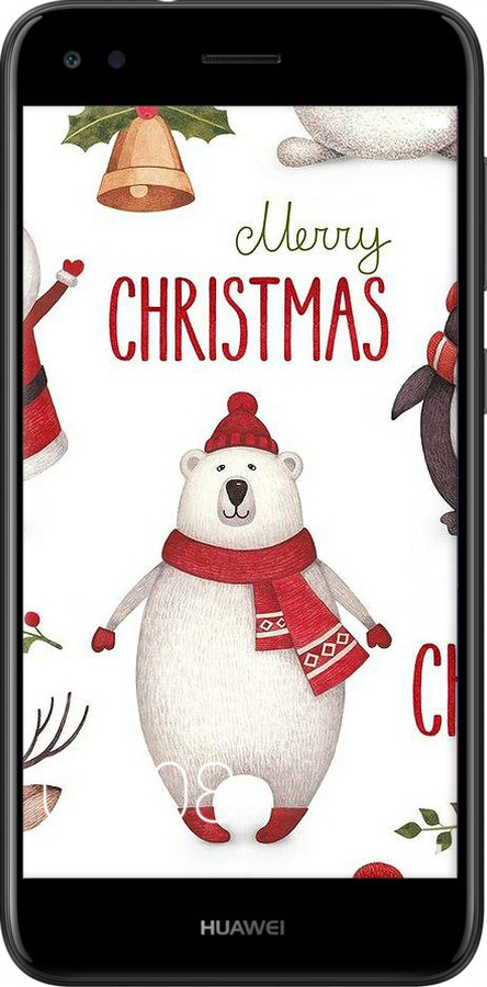 2D пластиковый чехол Merry Christmas для Huawei Nova Lite 2017 - 4106t-1400 изображение 