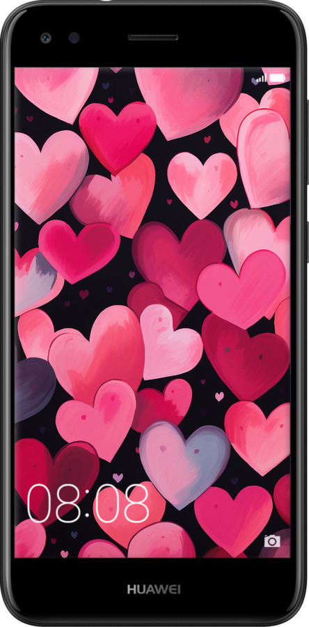 2D пластиковый чехол Сердечки 4 для Huawei Nova Lite 2017 - 5662t-1400 изображение 