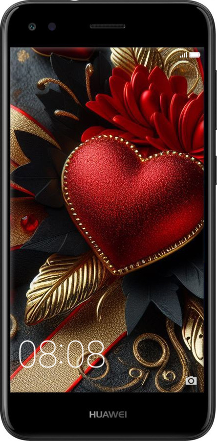 2D пластиковый чехол Сердечки v2 для Huawei Nova Lite 2017 - 5832t-1400 изображение 