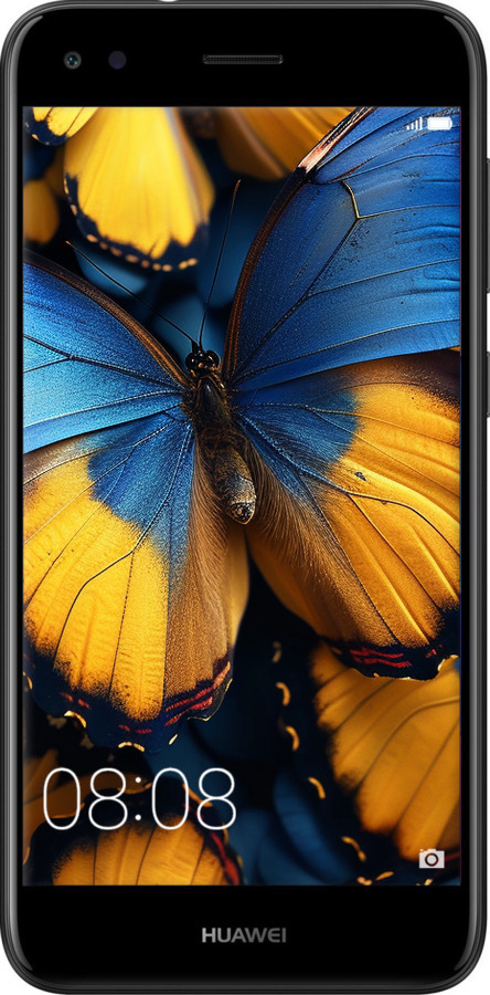 2D пластиковий чехол Жовто-блакитні метелики для Huawei Nova Lite 2017 - 6046t-1400 изображение 