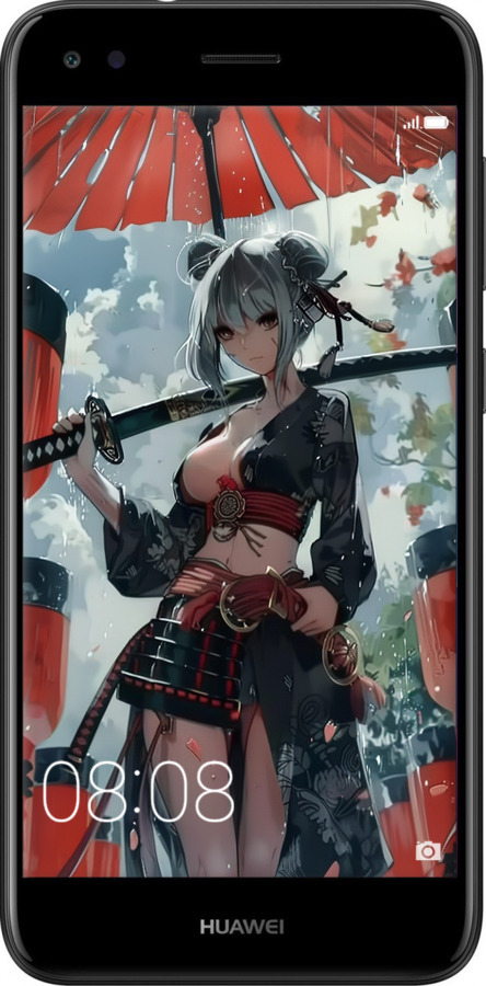 Силіконовий чехол Гейша-воїн для Huawei Nova Lite 2017 - 6124u-1400 изображение 