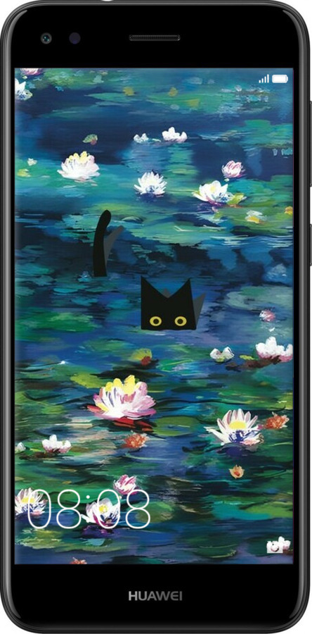 Силиконовый чехол Чехол с изображением водяных лилий Моне и кошек для Huawei Nova Lite 2017 - 6399u-1400 изображение 