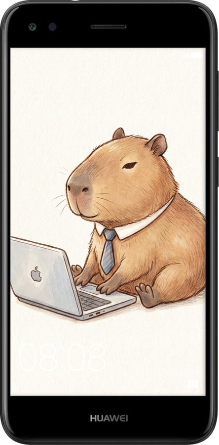 2D пластиковый чехол Funny Capybara CEO Working для Huawei Nova Lite 2017 - 6777t-1400 изображение 