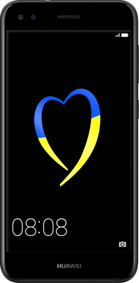 Силіконовий чехол Жовто-блакитне серце для Huawei Nova Lite 2017 - 885u-1400 изображение 